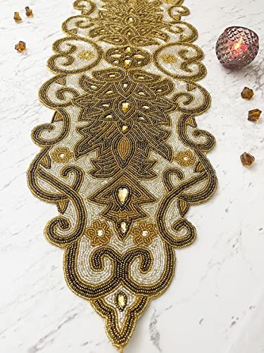 Beaded Table Runner 13x36 Multicolour H7q