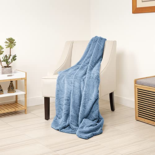 Faux Fur Reversible Large Throw Blanket Cozy Soft for Sofa Bed 45x72 A7