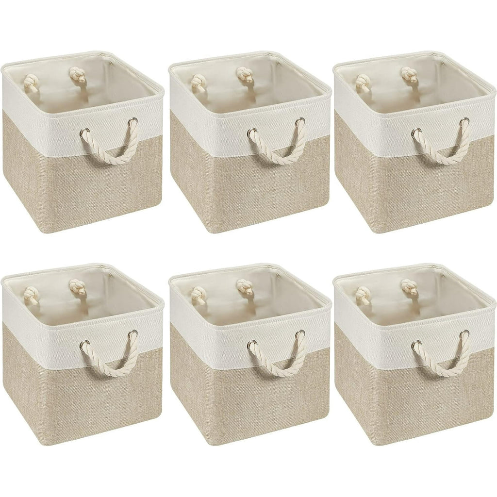11x11 Inch Fabric Cube Storage Bins Foldable with Handles 7k