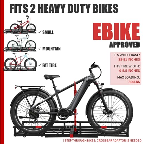 Bike Rack for 2 Ebikes, Heavy-Duty, 2" Receiver A7k