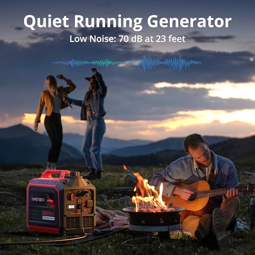 Gas Powered Portable Inverter Generator, CO Sensor, Quiet Backup A7