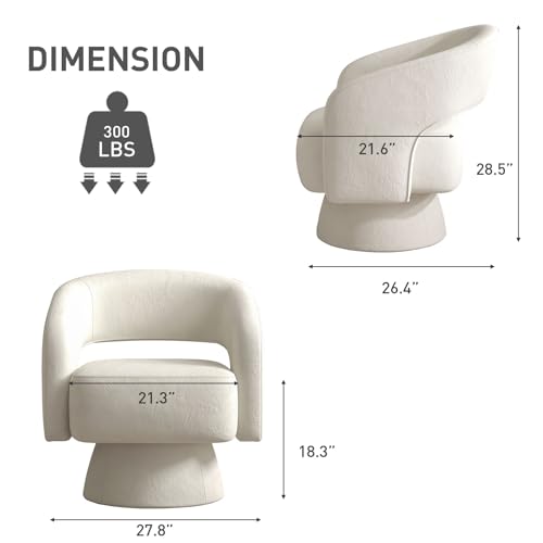 Velvet Swivel Barrel Chair Set of 2 Beige k7
