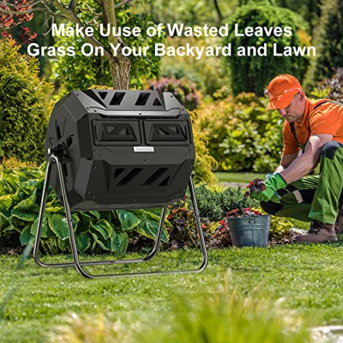 Compost Tumbler Dual Chamber 43 Gallon a7