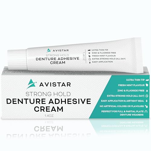 Denture Adhesive Cream, 12 Hour Hold, Mint Flavor 6 Pack a7
