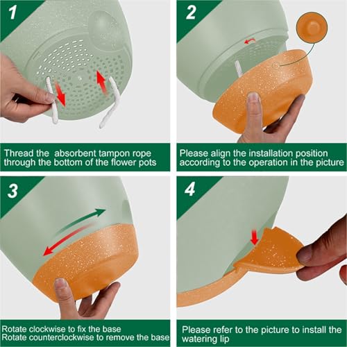 Self Watering Planters for Indoor Plants with Saucer Reservoir 7k