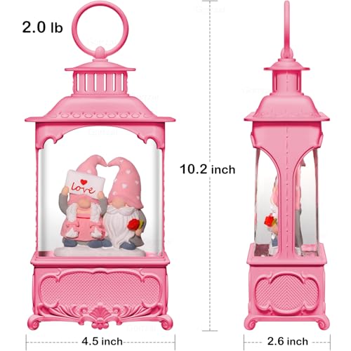 Easter Snow Globe Lantern with Timer Swirling Glitter, Indoor Decor A7