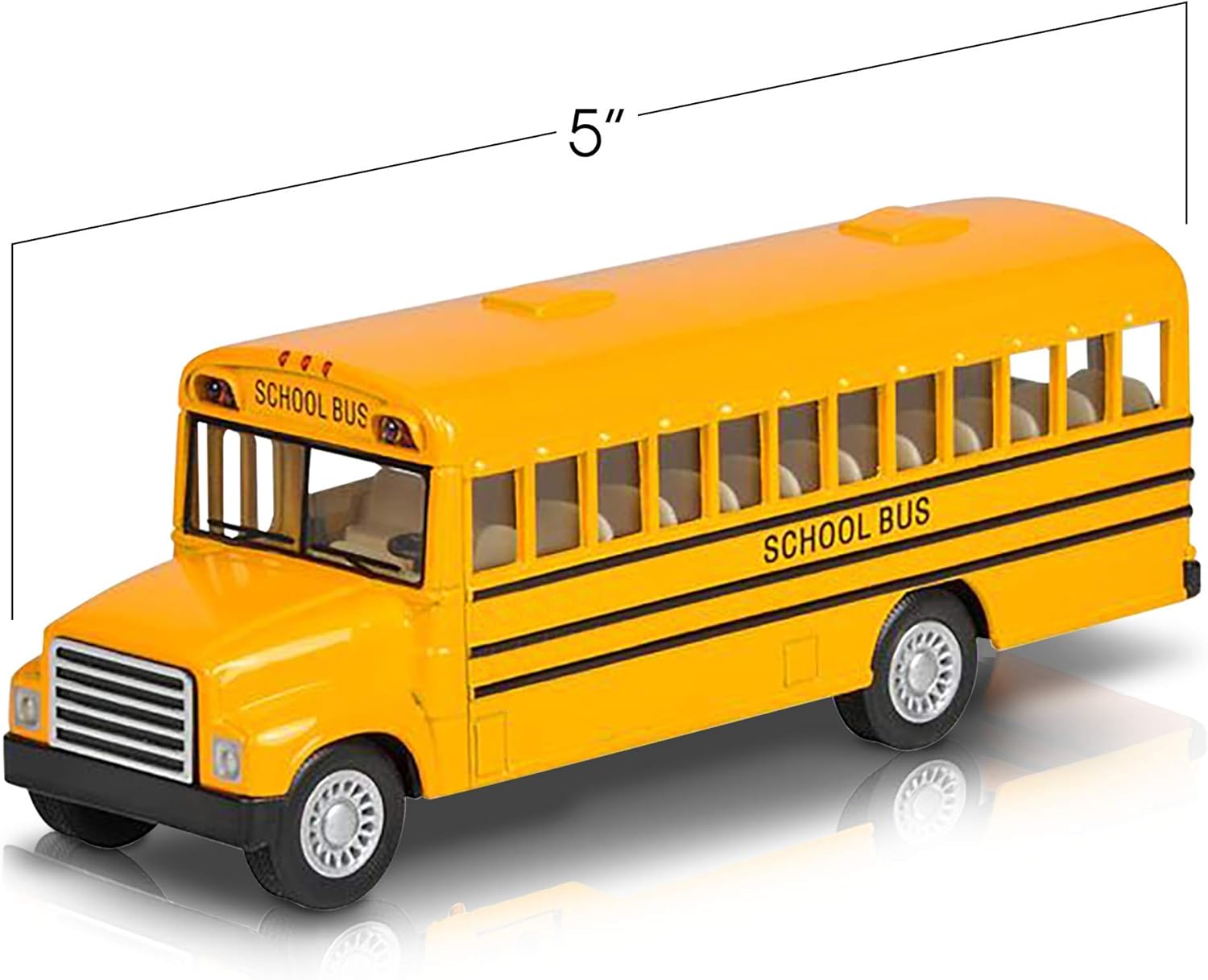 Pull Back School Bus Toy Set of 2 Diecast Playset k7