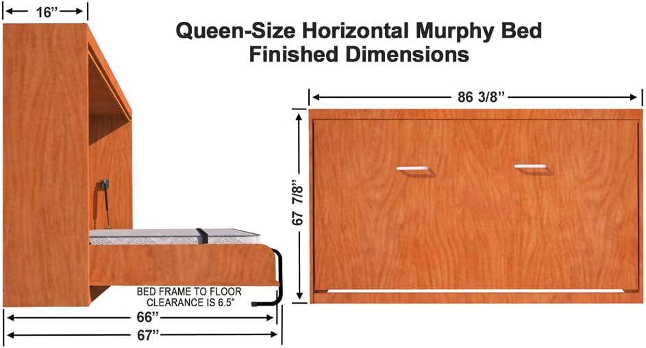 Queen Size Murphy Bed Hardware Kit DIY Wood Frame Folding Wall Bed 7k
