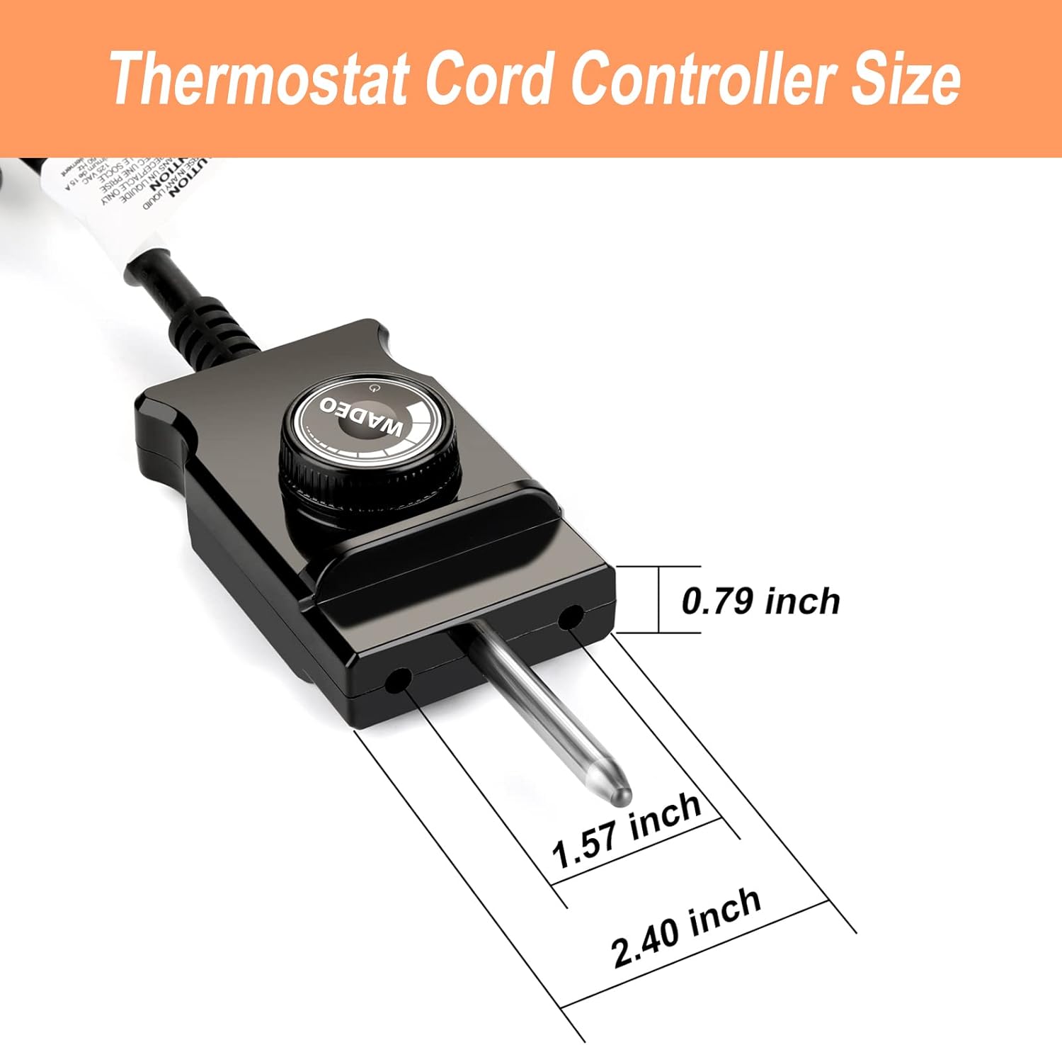 Adjustable Thermostat Probe Control Cord for Smokers 15A 110V k7