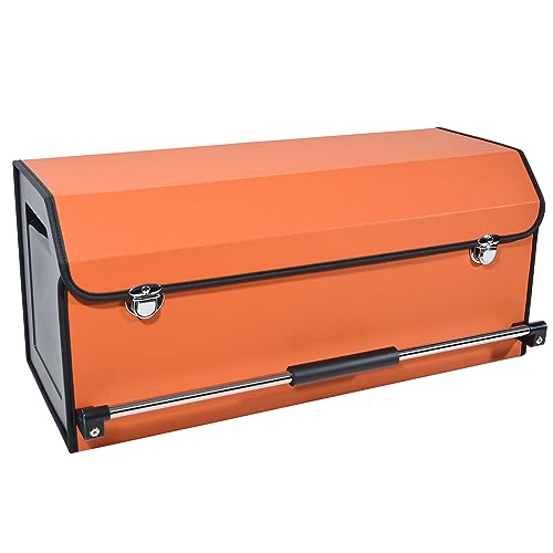 Car Organizer Trunk, Collapsible Leather with Lid, Auto Cargo Storage a7