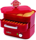 Salton HD1905 Hot Dog Food Steamer, Transparent, Red