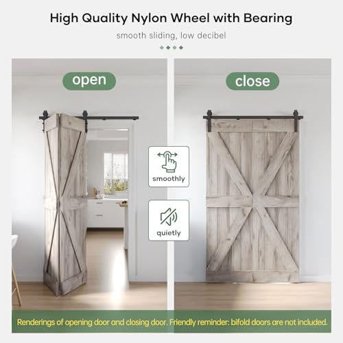 Bifold Sliding Barn Door Hardware Track Kit 4f