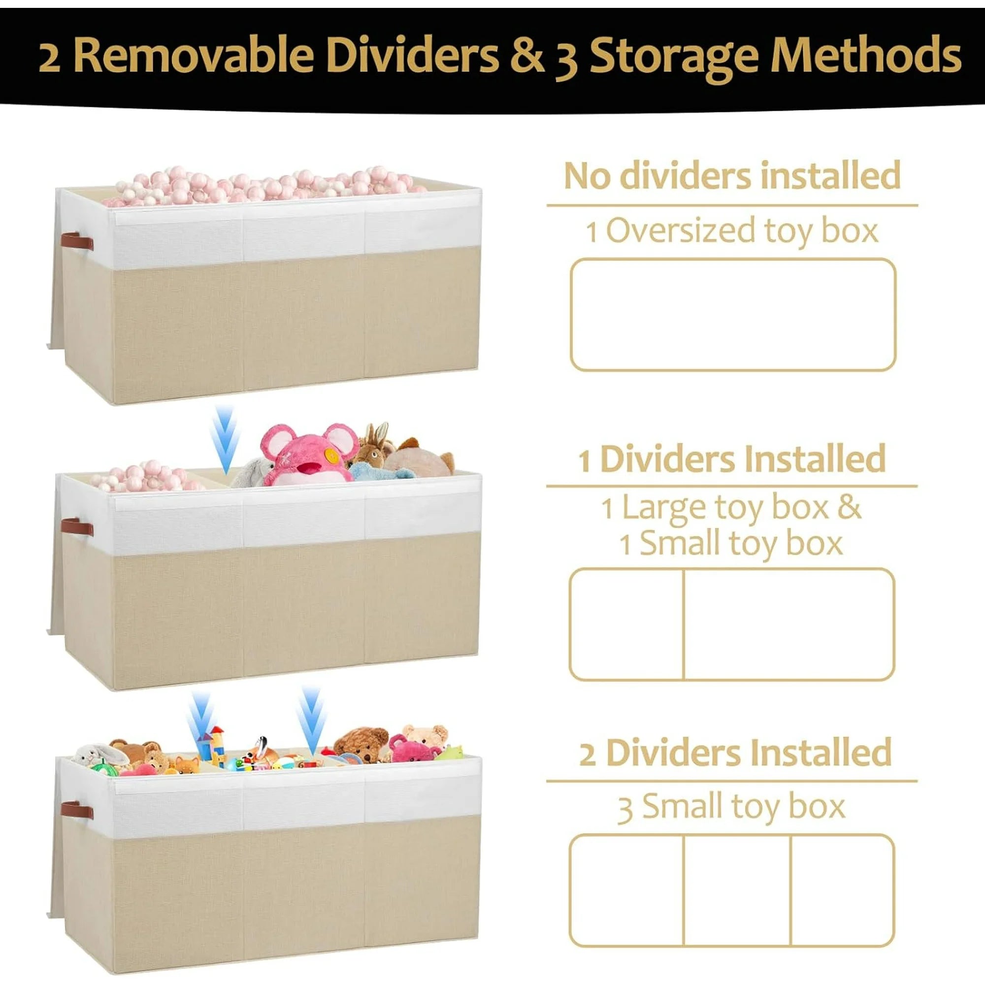 Extra Large Toy Storage Box with Lid and Dividers a7
