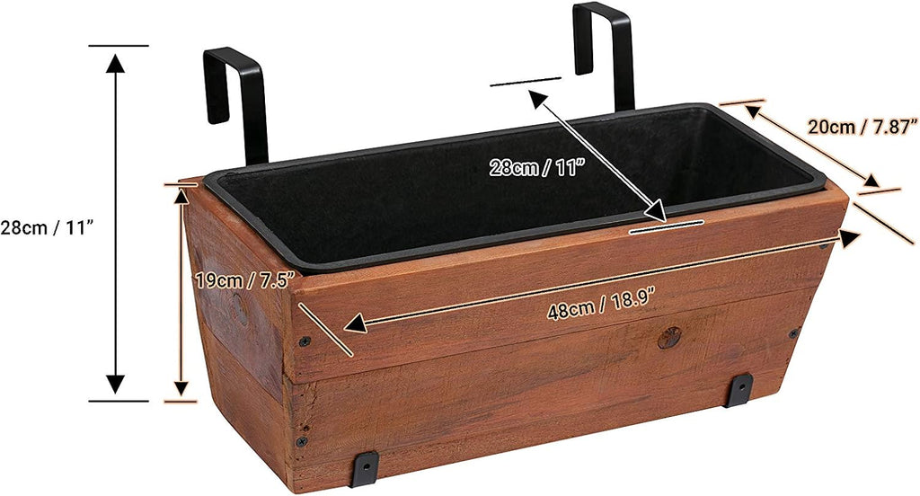 Rectangular Hanging Planter 2-Pack Brown K7m
