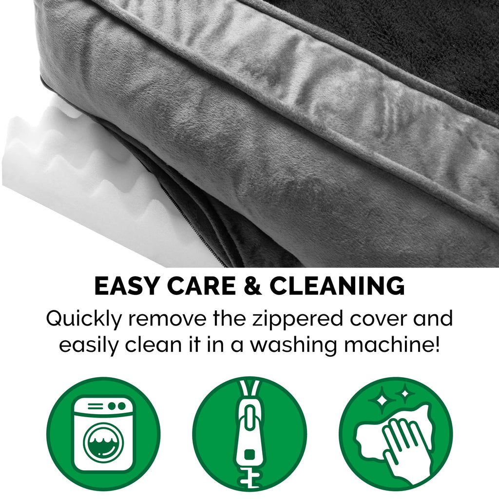 Plush Orthopedic Sofa Pet Bed for Dogs & Cats Dark Gray Jumbo k7