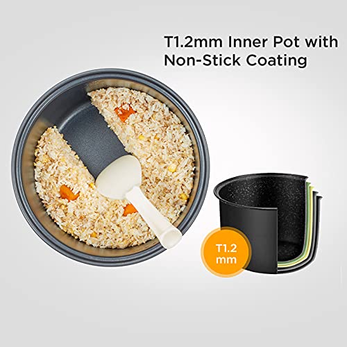 Compact Rice Cooker 6-in-1 Stainless Steel Multi Cooker 2QT A7