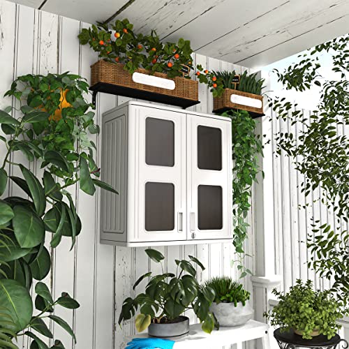 Outdoor Storage Cabinet Waterproof Resin Deck Box 60 Gallon Off White a7