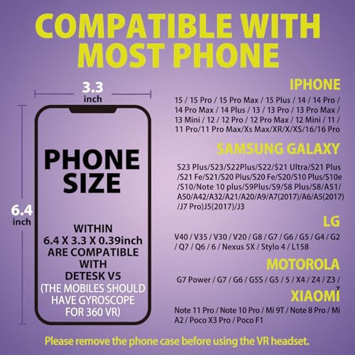 VR Headset for Phone with Controller, HD Lenses, 110° FOV White k7