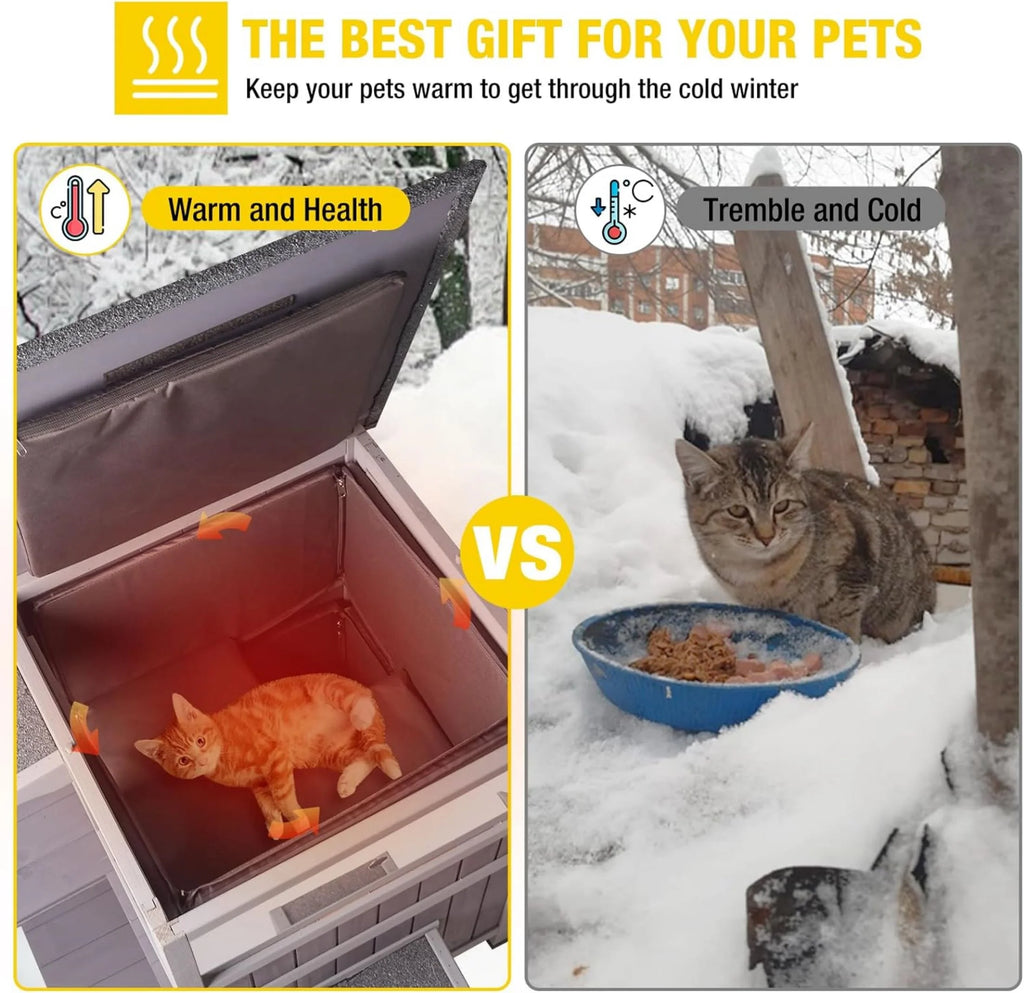 Insulated Cat House Outdoor Winter Shelter q7