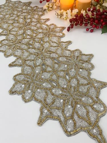 Beaded Table Runner 13x36 Multicolour H7q