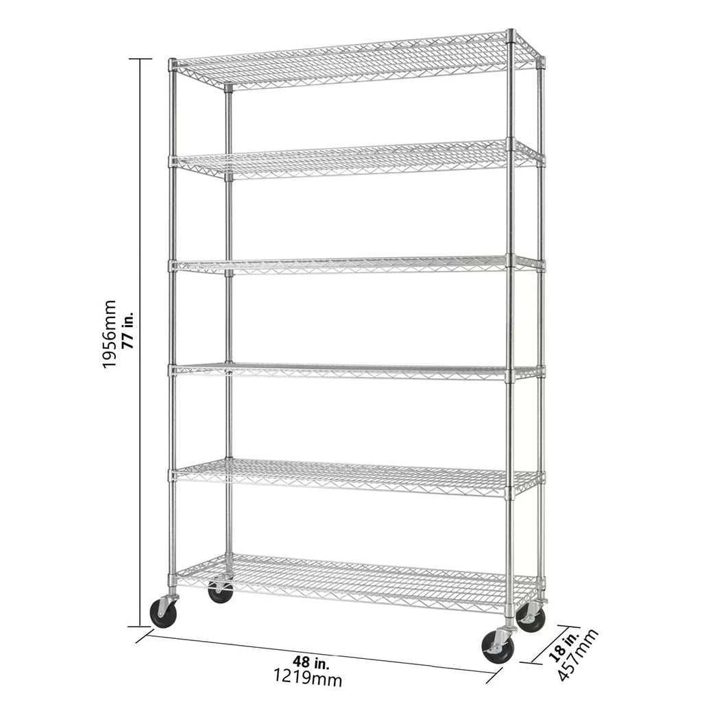 6-Tier Wire Shelving Rack 48x18x72 k7