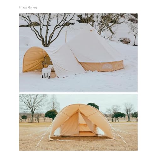 Canvas Bell Tent with Stove Jack, 4 Season Camping for 3-6 Person A7