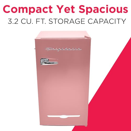 Retro Bar Fridge with Side Bottle Opener, 3.2 cu. Ft, Pink A7