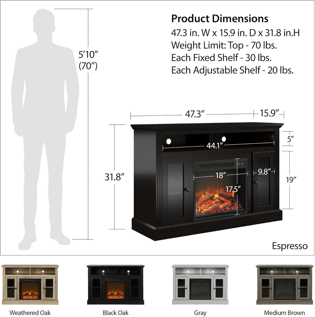 Electric Fireplace TV Console for TVs up to 50 Espresso 7k