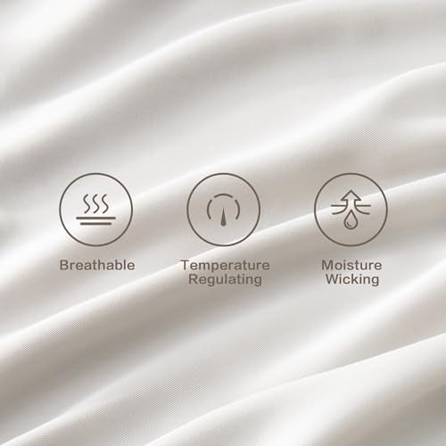 Queen Sheets Set, Cooling Bamboo Bedding, Deep Pocket, Dark Green K7
