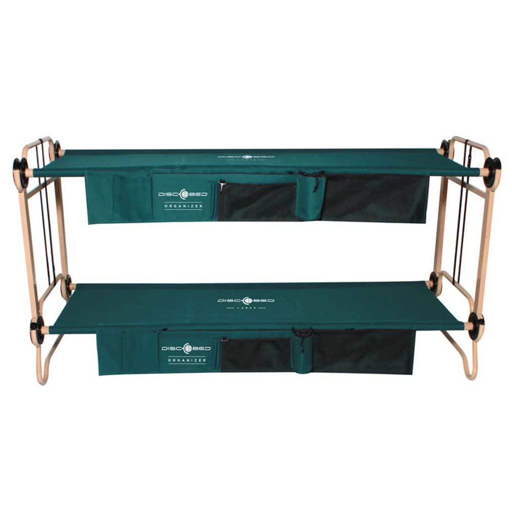 Large Double Cot with Storage Organizers, Green k7