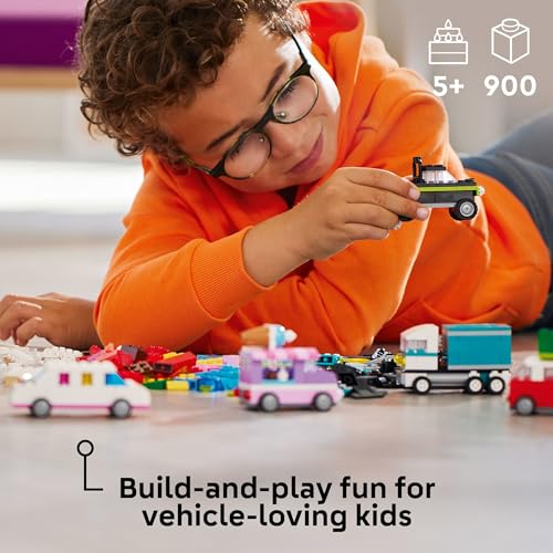 Building Brick Vehicle Set with Ice Cream Truck and Police Car Toy k7