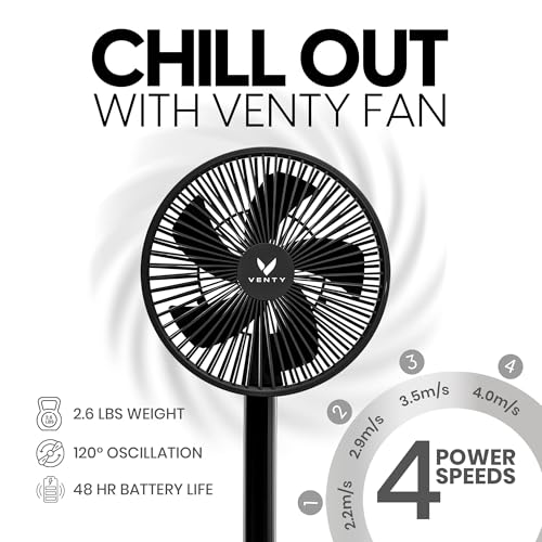 Portable Wireless Fan with 4 Speeds and Remote Control k7p