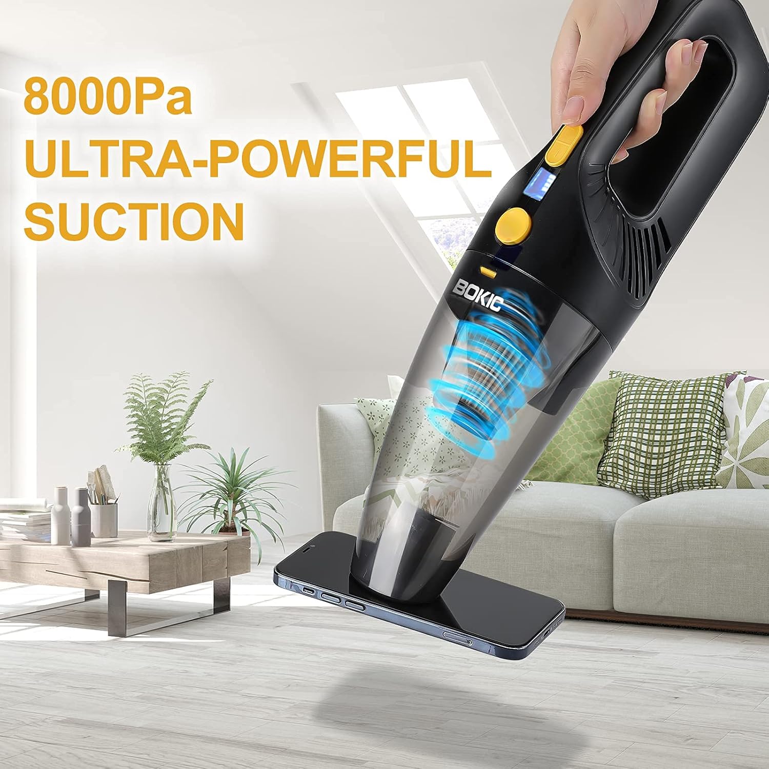 Car Vacuum Cleaner Cordless Handheld 8000Pa Portable Kit a7