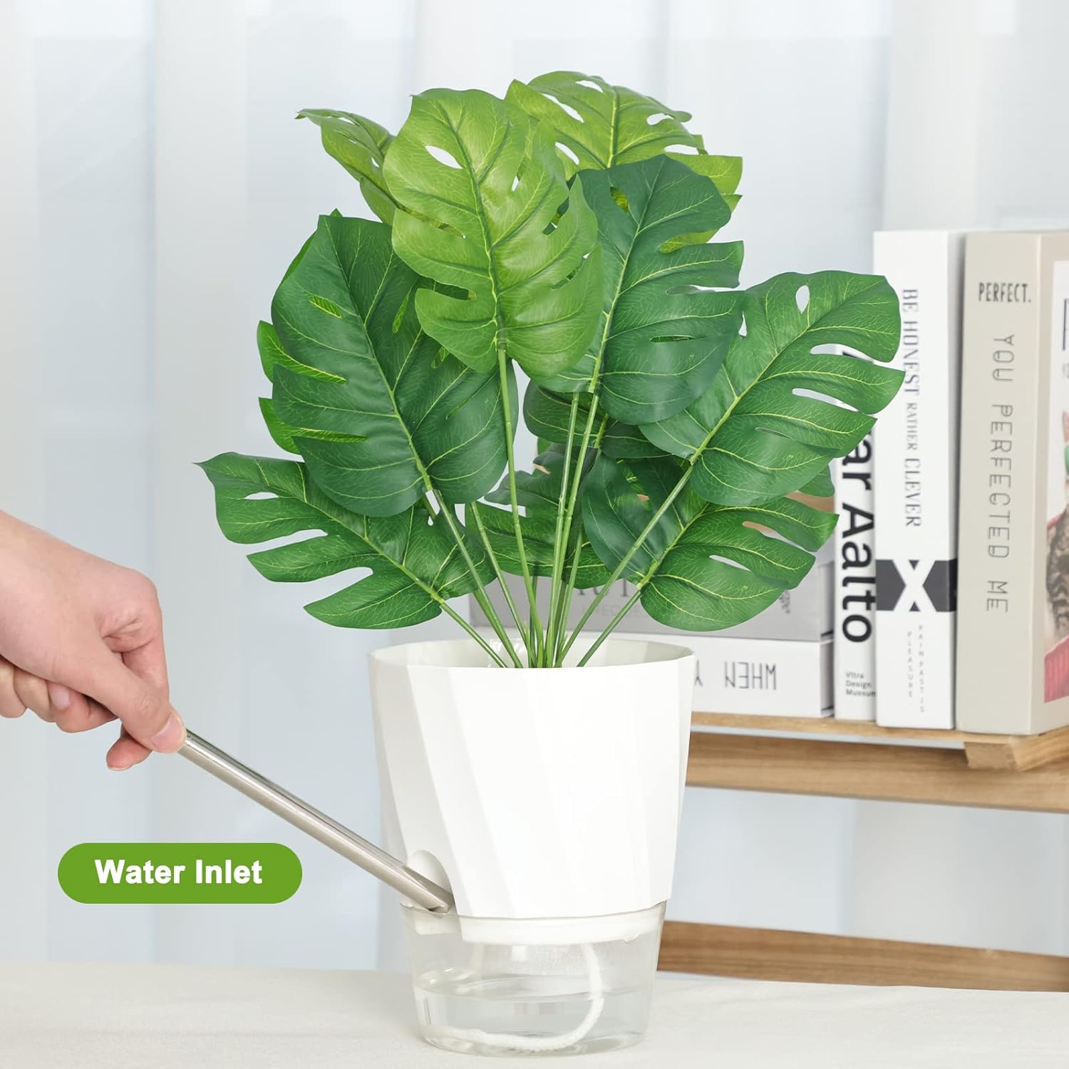 Self Watering Pots for Indoor Plants 6 Pack White A7