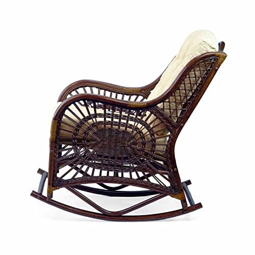Wicker Rattan Lounge Chair with Cream Cushion Indoor K7m