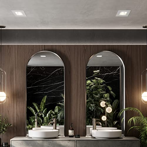 6" Ultra-Thin Recessed Anti-Glare LED Downlight Dimmable Square Black Trim 5CCT J-Box Included k7