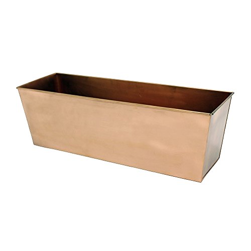 Achla Designs C-82C Plain Copper Flowerbox, Large Copper Window Flowerbox Planter, Large, Antique Copper Finish