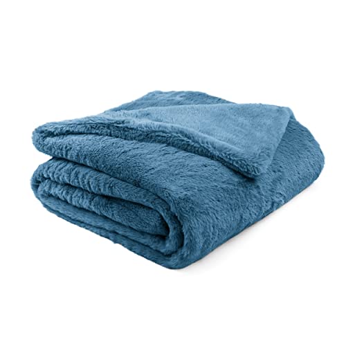 Faux Fur Reversible Large Throw Blanket Cozy Soft for Sofa Bed 45x72 A7