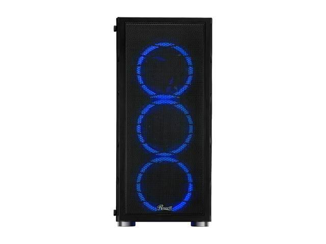 Gaming PC Case with Dual Ring Blue LED Fans 7k
