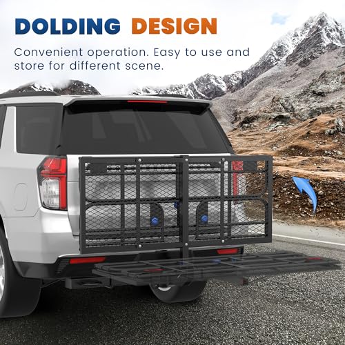 Folding Hitch Mount Cargo Carrier 2" Receiver 60x24x14 A7