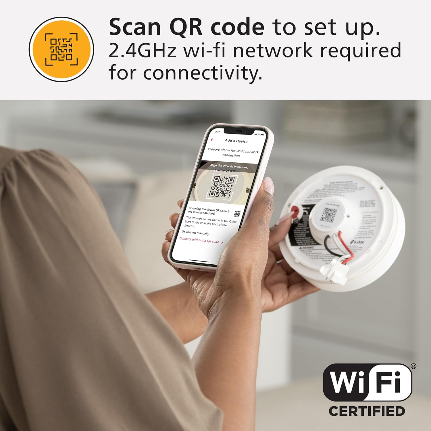 Smoke & CO Detector WiFi Hardwired 2 Pack 7k