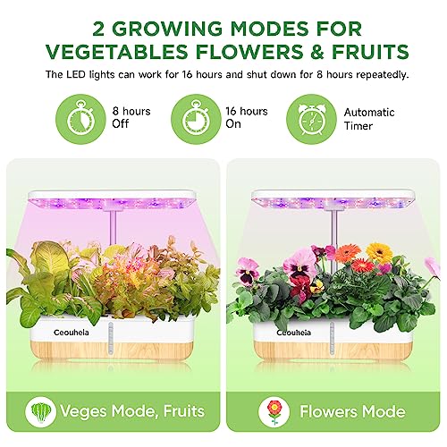 Hydroponics Growing System 12 Pods Indoor Herb Garden LED Light A7