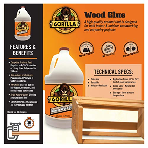 Wood Glue, 1 Gallon, Natural Wood Color 7k