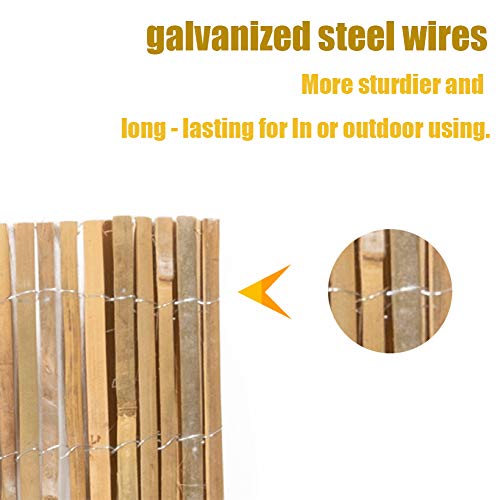 Natural Bamboo Slat Screening Privacy Fence Panel 1.2m x 4m k7