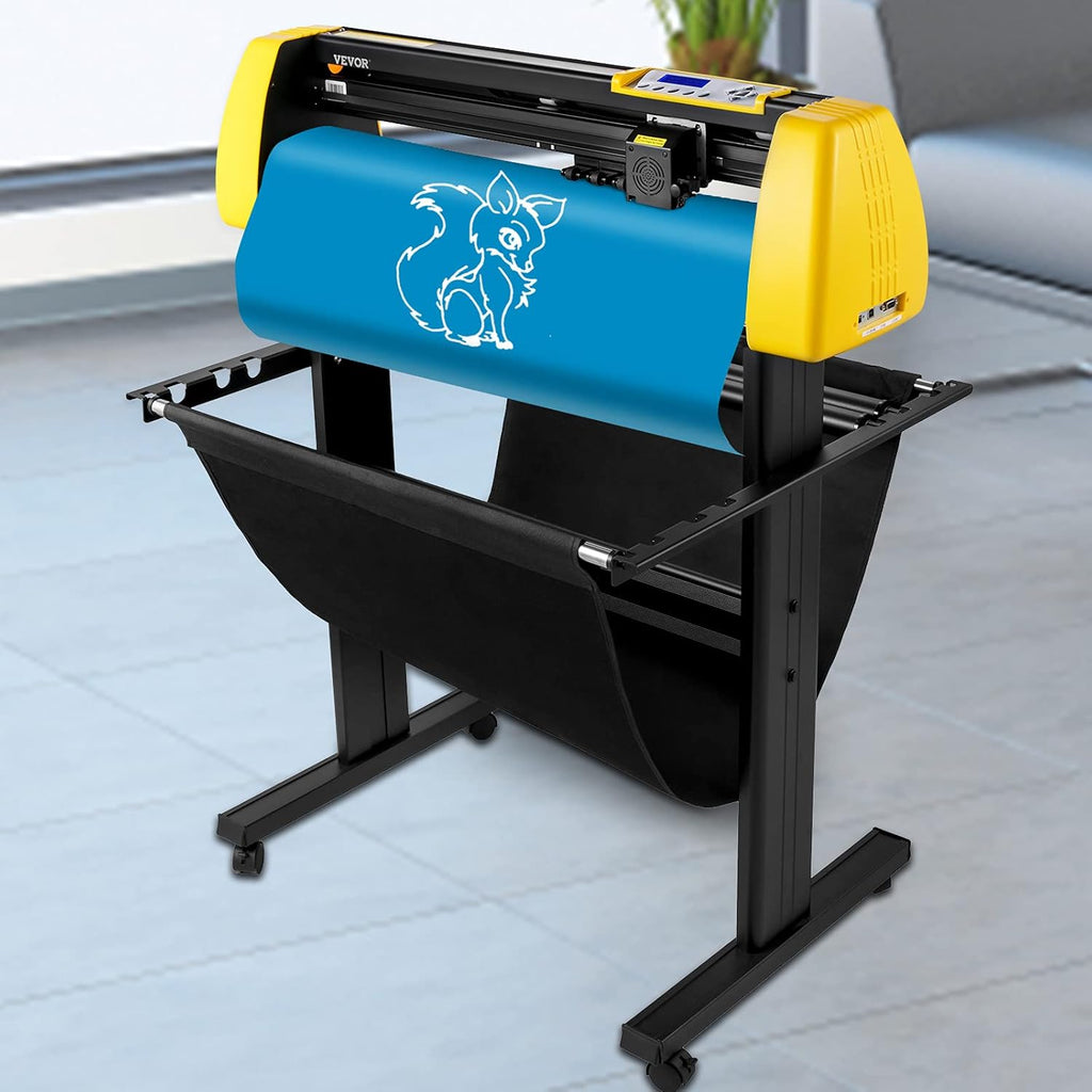 VEVOR Vinyl Cutter Machine, 34 in / 870 mm Max Paper Feed Cutting Plotter, Automatic Camera Contour Cutting LCD Screen Printer w/Stand Adjustable Force and Speed for Sign Making Plotter Cutter