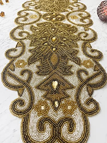 Beaded Table Runner 13x36 Multicolour H7q