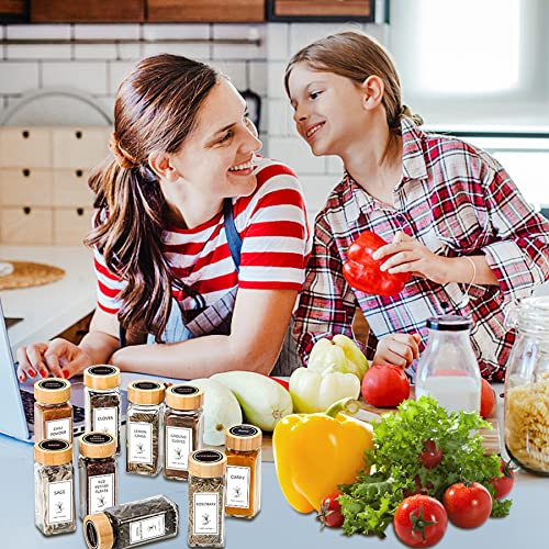 Glass Spice Jars with Bamboo Lids 48 Pack k7m