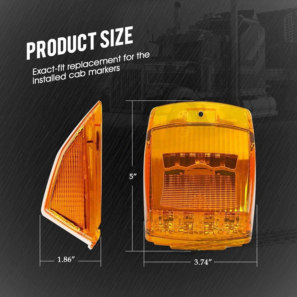 Amber LED Side Marker Lights Chrome Surface Mount 7k