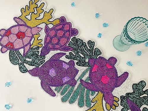 Beaded Table Runner 13x36 Multicolour H7q