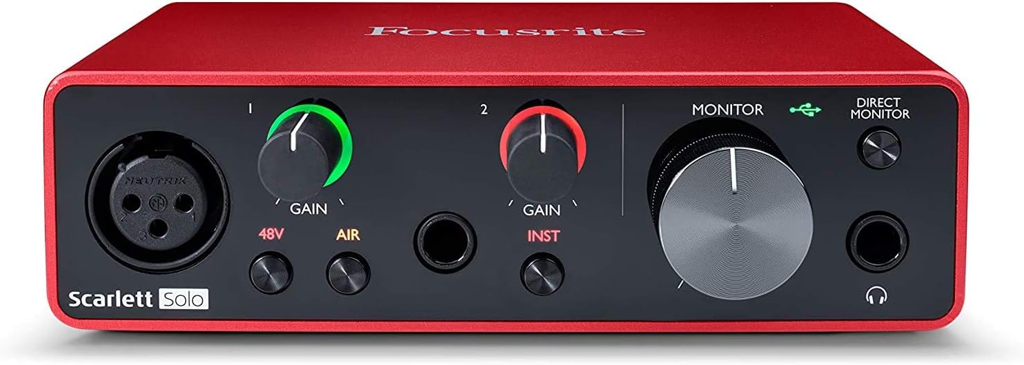 USB Audio Interface Studio Bundle with Monitors and Cables k7